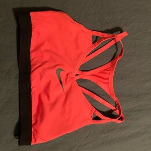 Nike coral orange sports bra L